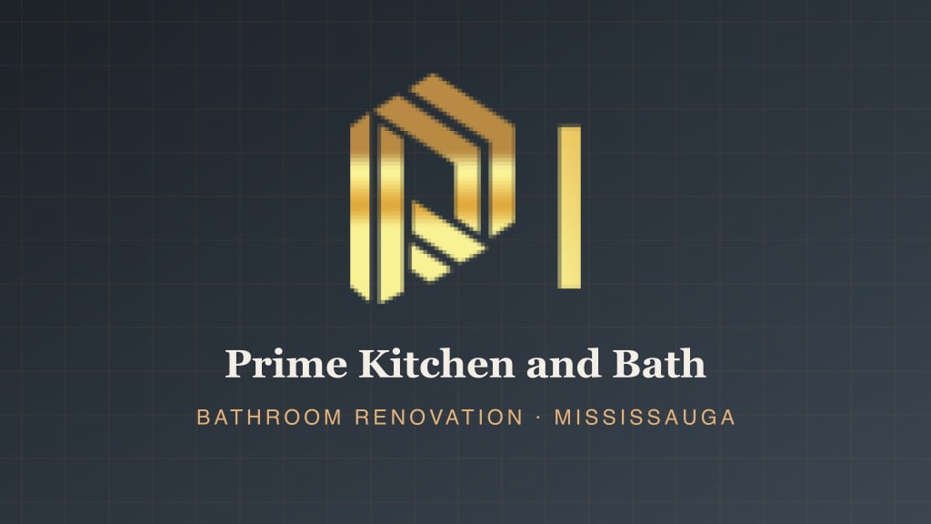 Bathroom renovation in Mississauga — tile, shower and workshop-built vanity installed by Prime Kitchen and Bath